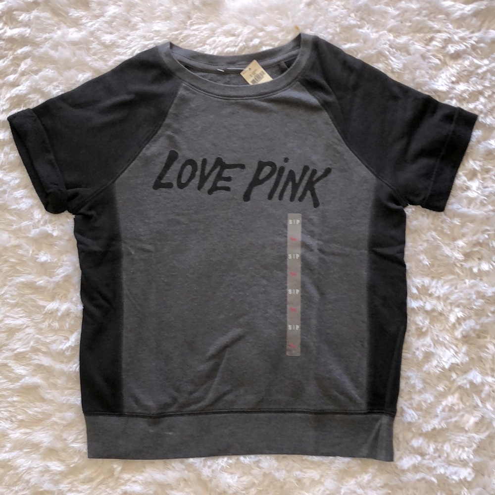 Pink by Victoria’s Secret Size Small Top Shirt Blouse Black / Gray New NWT